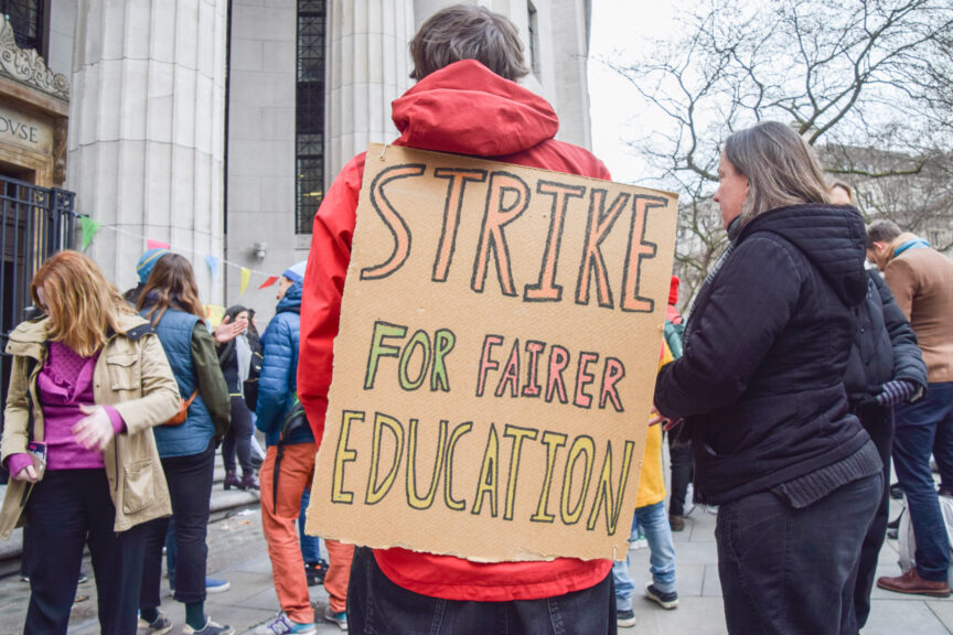 A lecturers' protest in 2022 in London. Photo: Vuk Valcic/ZUMA Press Wire